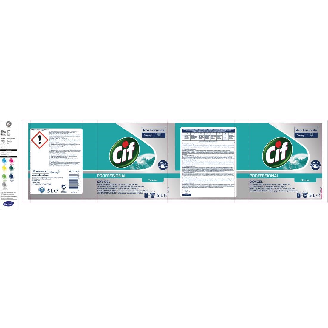 CIF Pro Formula Oxy-Gel Ocean All-Purpose Cleaner Concentrate 5Ltr (2 Pack) JD Catering Equipment Solutions Ltd