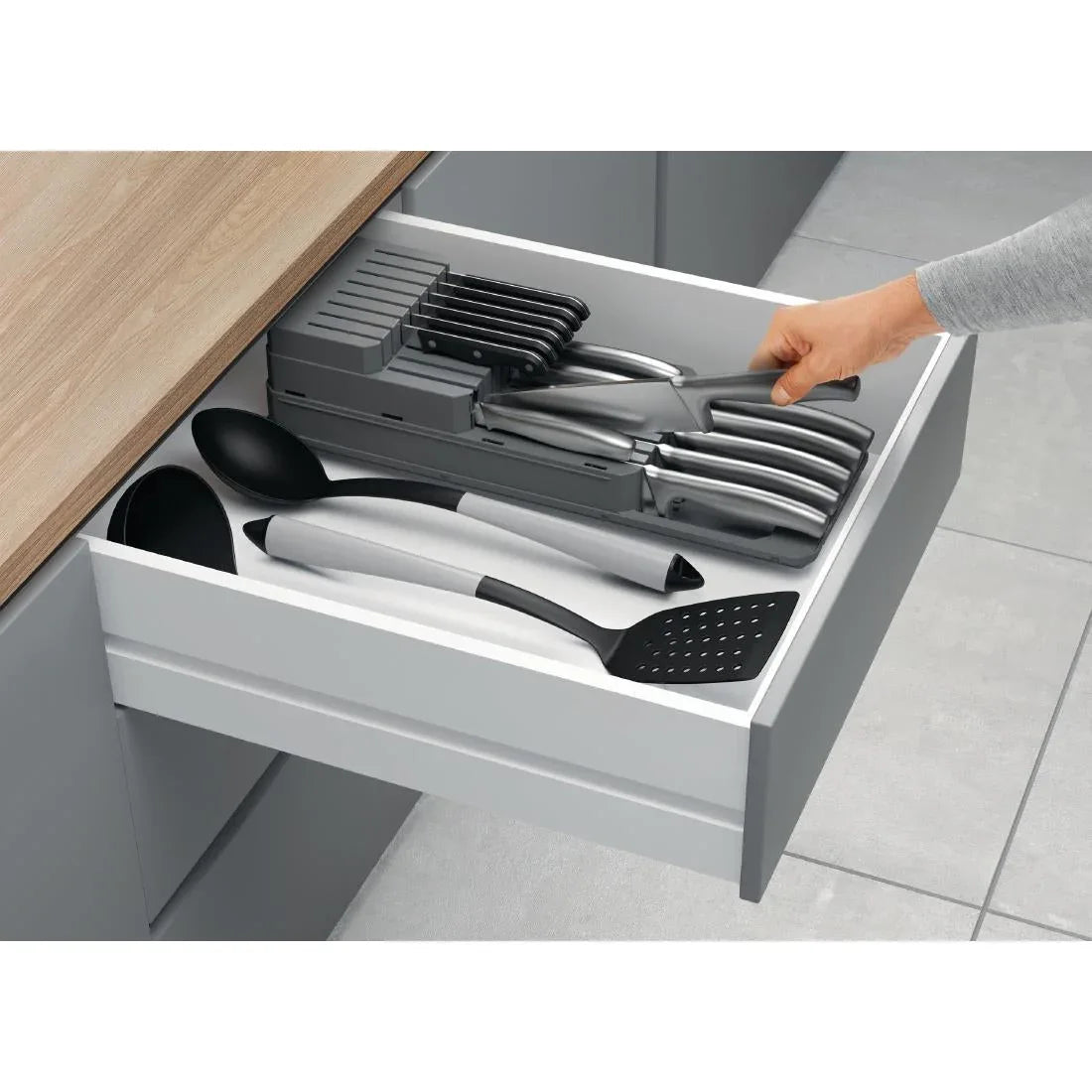 CJ112 Metaltex Blade-Fit Adjustable Knife Organiser - JD Catering Equipment Solutions Ltd