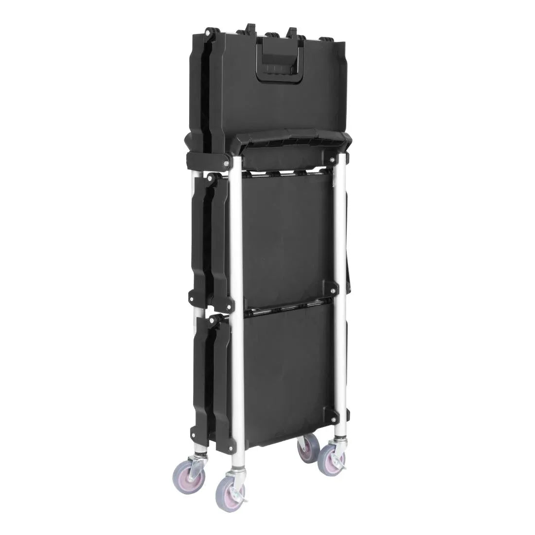 CK113 Vogue 3 Tier PP Folding Trolley Black Small - JD Catering Equipment Solutions Ltd