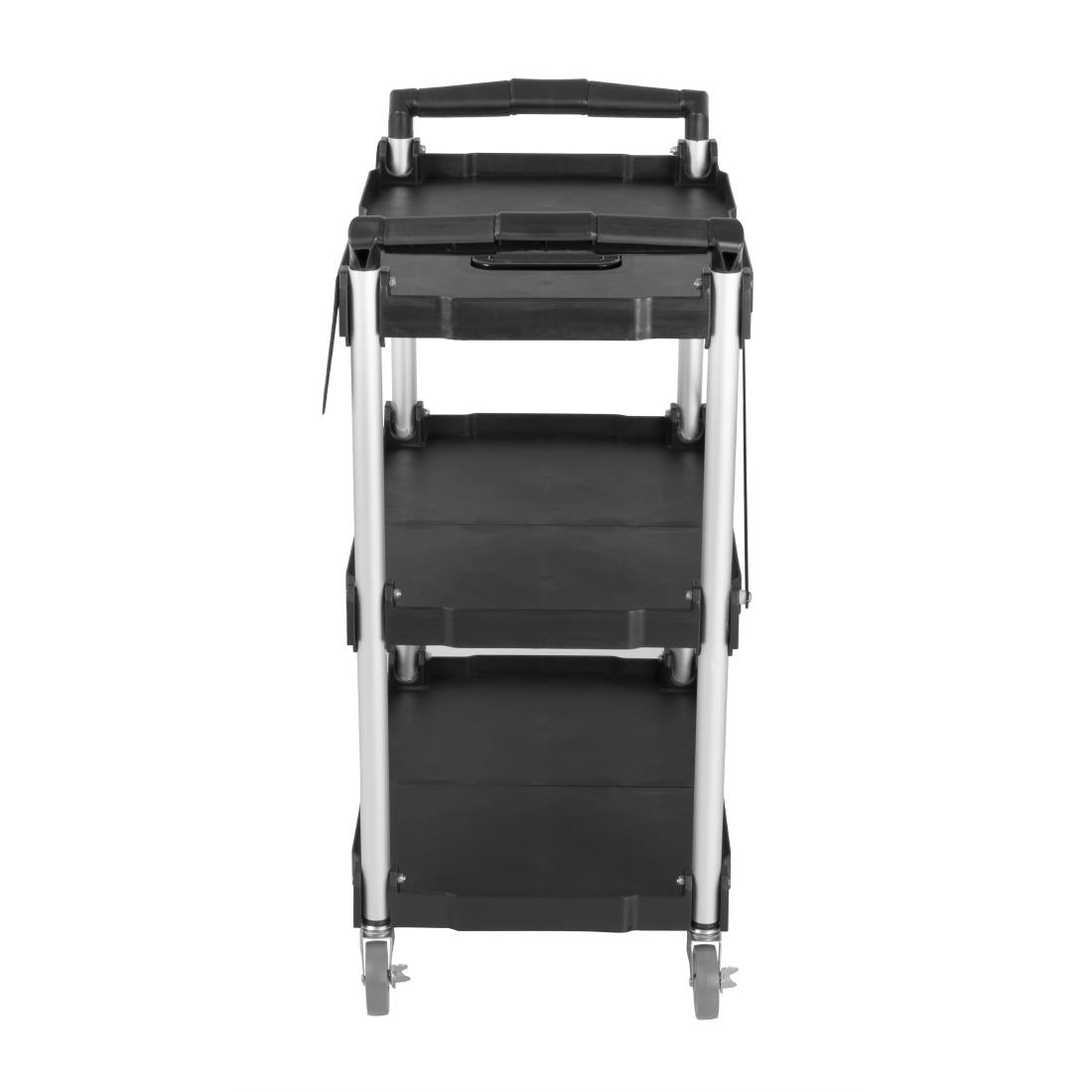 CK113 Vogue 3 Tier PP Folding Trolley Black Small JD Catering Equipment Solutions Ltd
