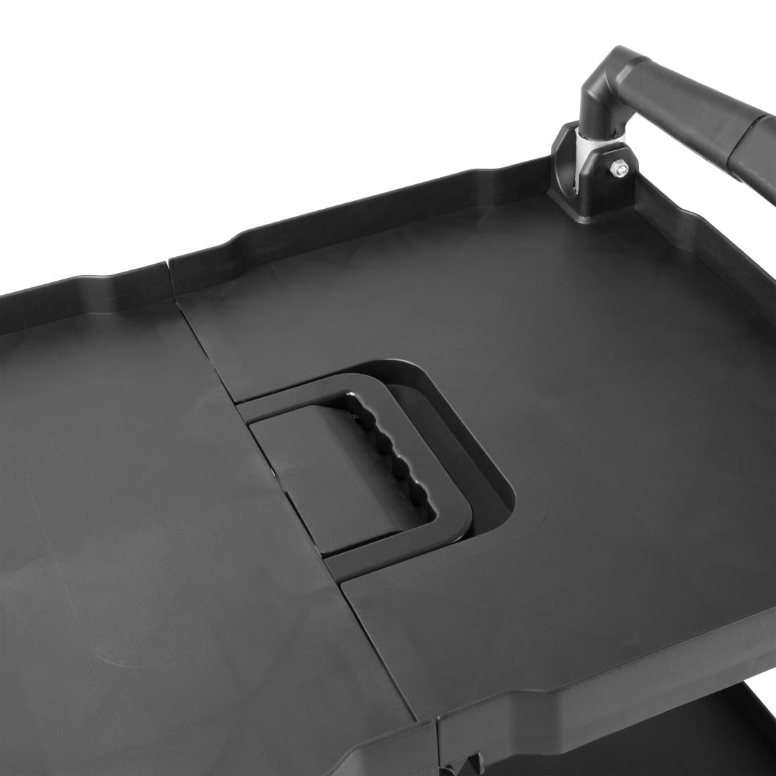 CK113 Vogue 3 Tier PP Folding Trolley Black Small JD Catering Equipment Solutions Ltd