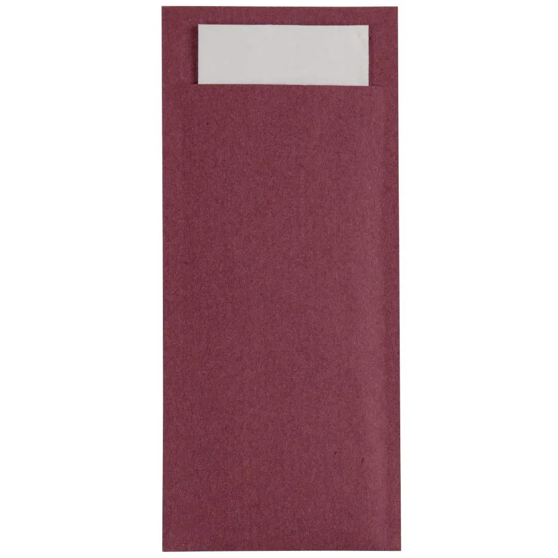 CK234 Europochette Burgundy Cutlery Pouch with White Napkin (Pack of 500) - JD Catering Equipment Solutions Ltd