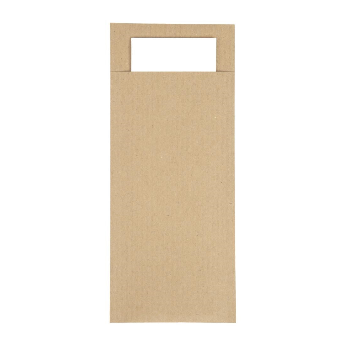 CK235 Europochette Brown Cutlery Pouch with White Napkin (Pack of 500) JD Catering Equipment Solutions Ltd