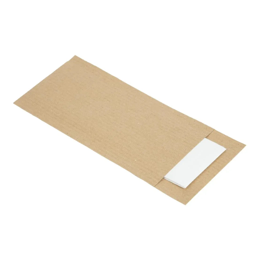 CK235 Europochette Brown Cutlery Pouch with White Napkin (Pack of 500) - JD Catering Equipment Solutions Ltd