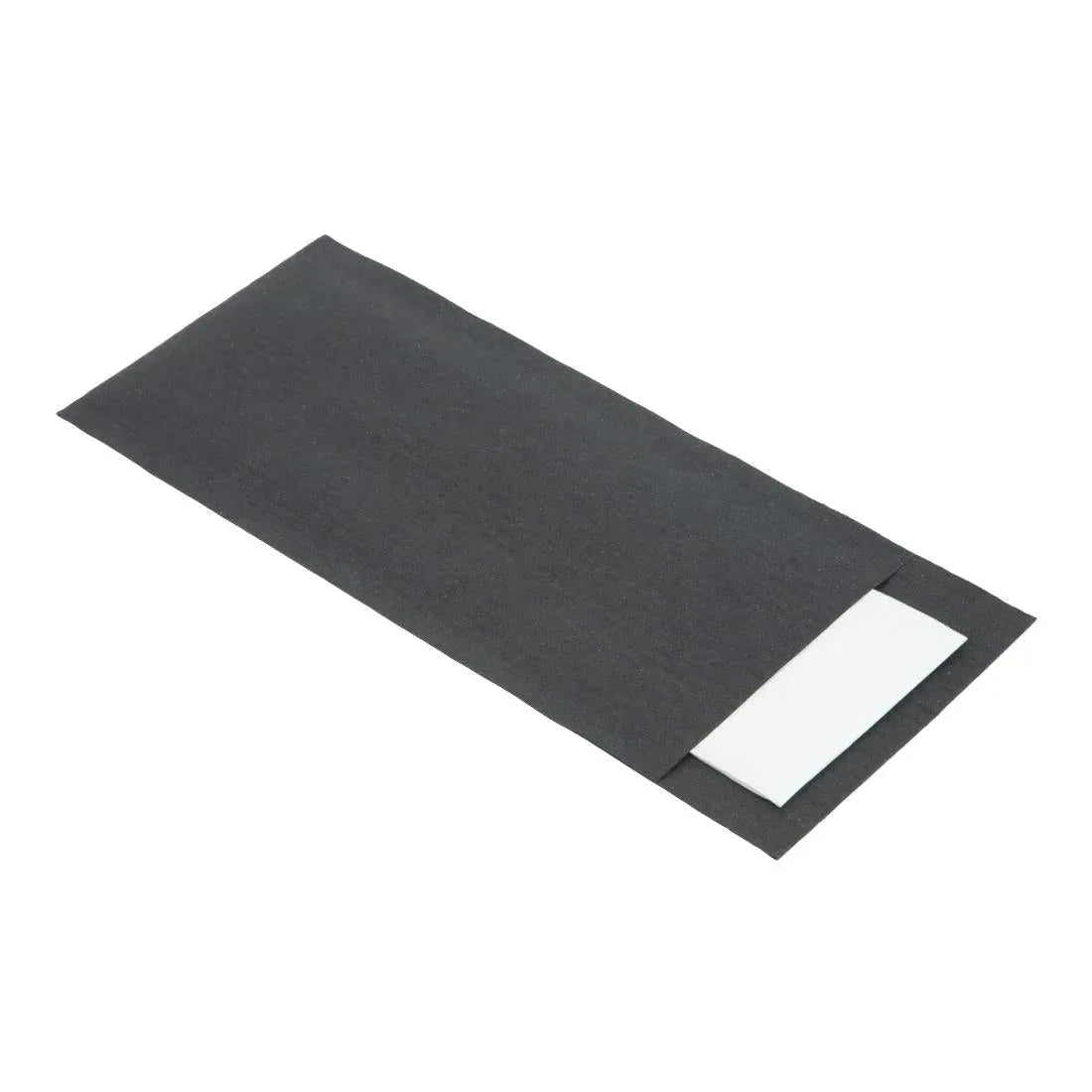 CK236 Europochette Black Cutlery Pouch with White Napkin (Pack of 500) - JD Catering Equipment Solutions Ltd