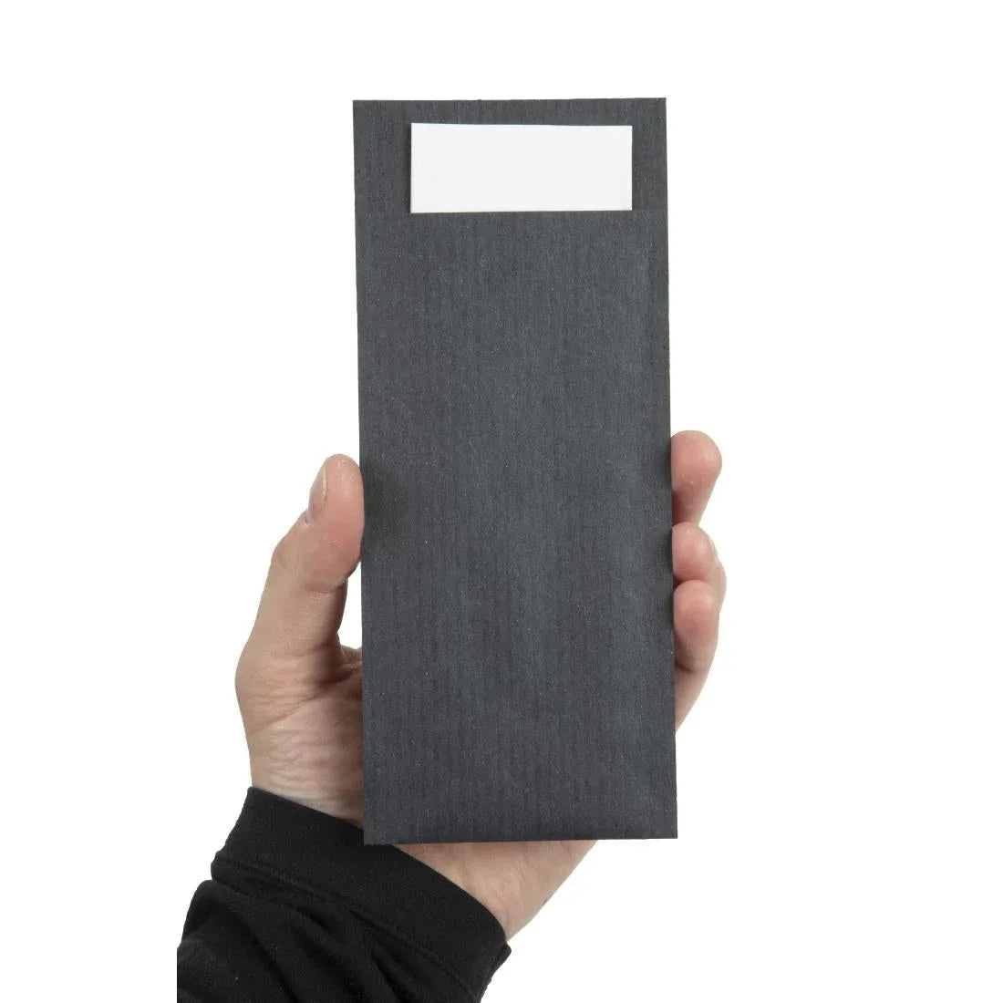 CK236 Europochette Black Cutlery Pouch with White Napkin (Pack of 500) - JD Catering Equipment Solutions Ltd