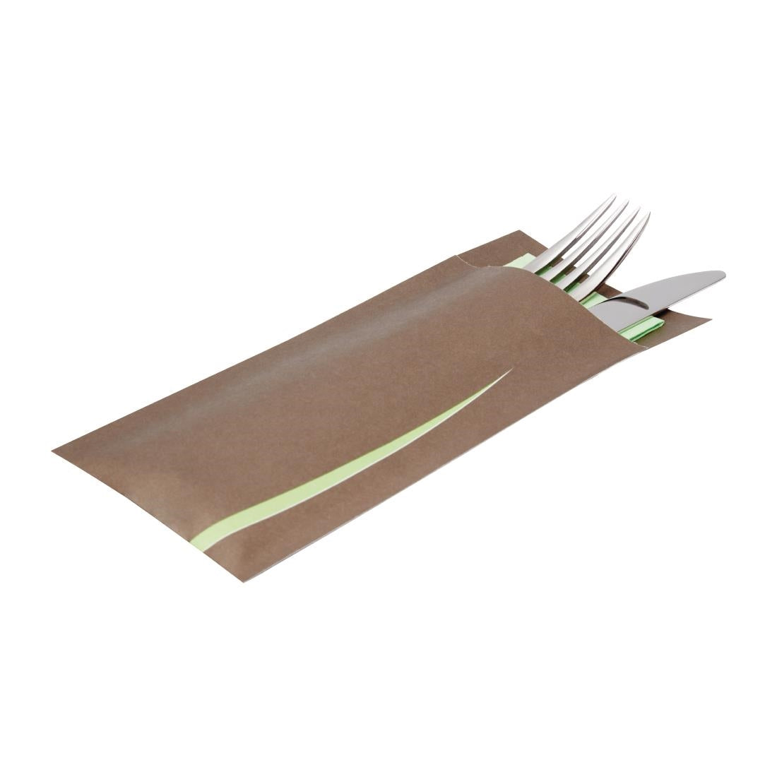 CK237 Europochette Bari Brown Cutlery Pouch with Napkin (Pack of 100) JD Catering Equipment Solutions Ltd