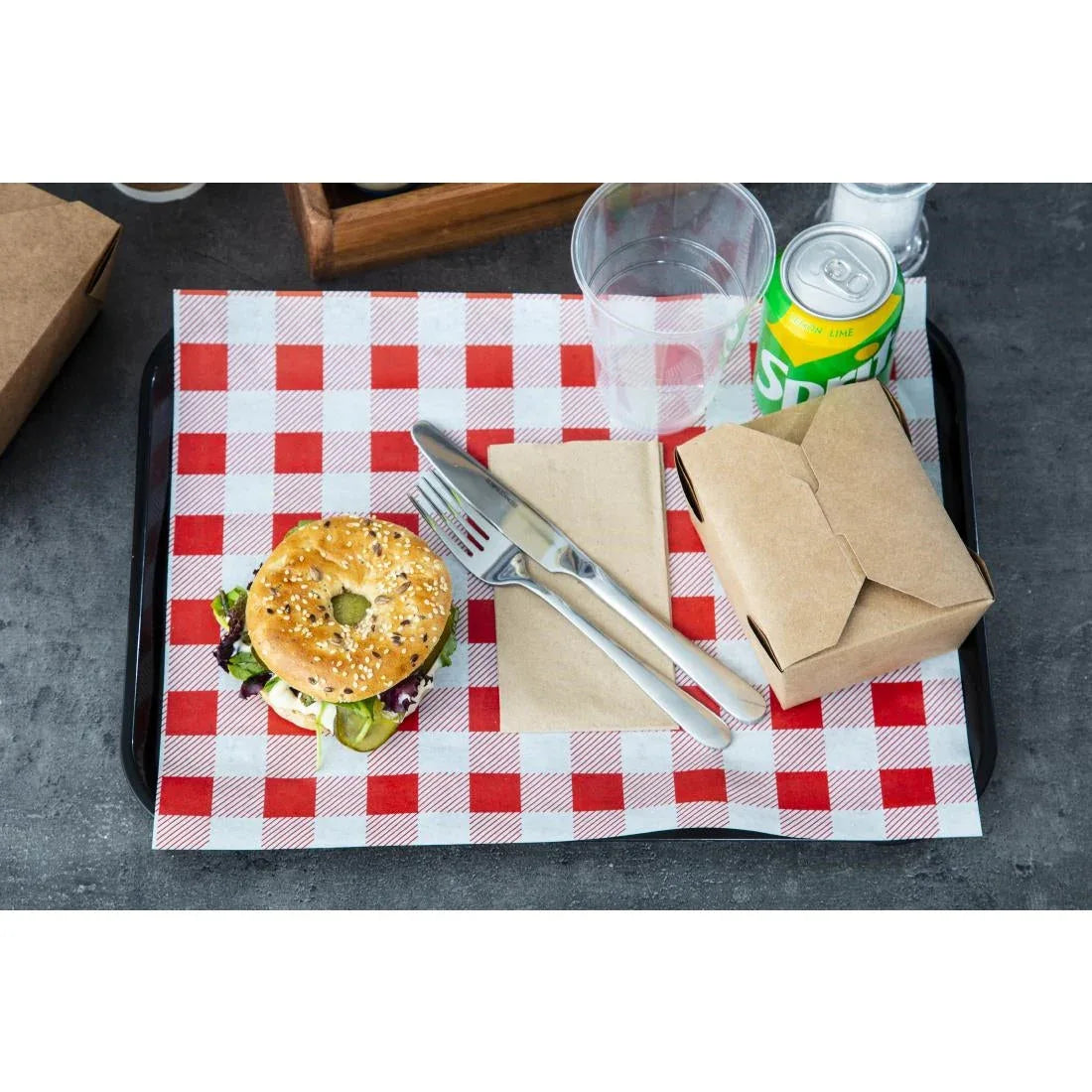 CL659 Greaseproof Paper Sheets Red Gingham 310 x 380mm (Pack of 200) - JD Catering Equipment Solutions Ltd
