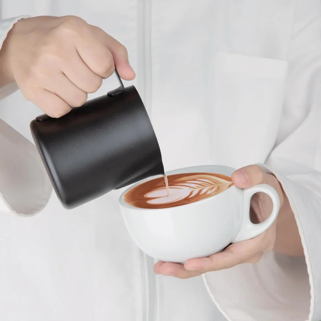 CM606 Olympia Black Non-Stick Milk Frothing Jug 340ml - JD Catering Equipment Solutions Ltd