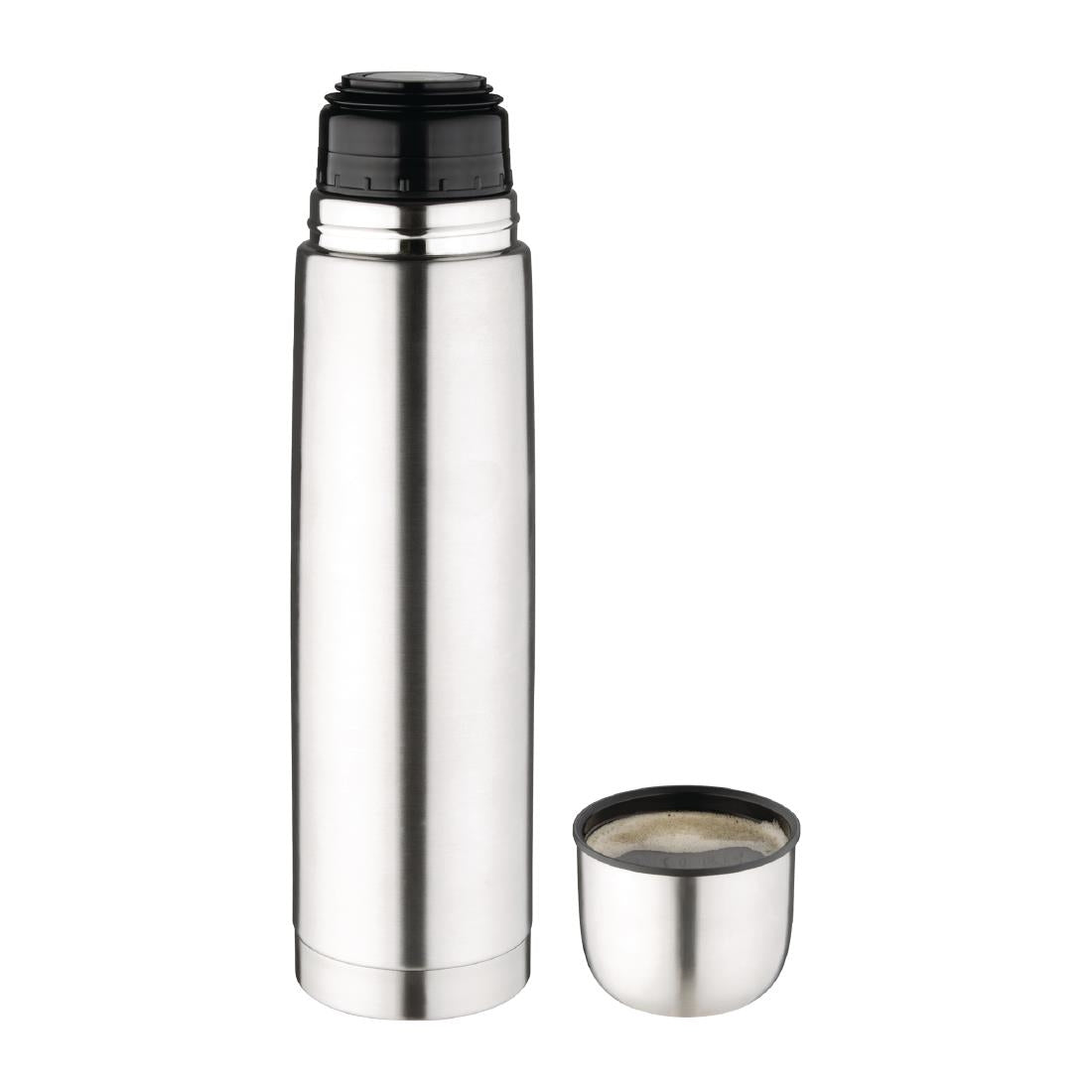 CN696 Olympia Vacuum Flask Stainless Steel 1Ltr JD Catering Equipment Solutions Ltd