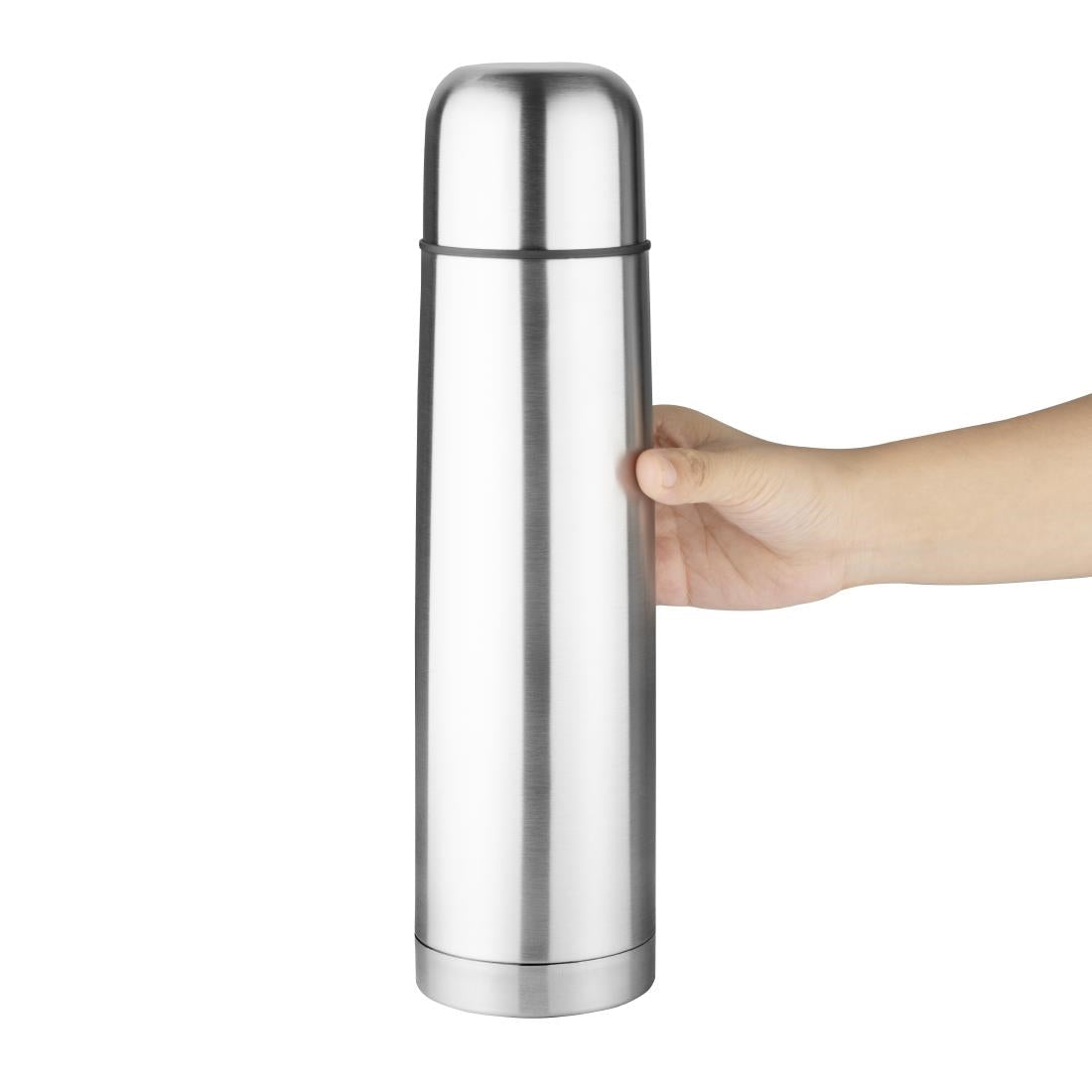 CN696 Olympia Vacuum Flask Stainless Steel 1Ltr JD Catering Equipment Solutions Ltd