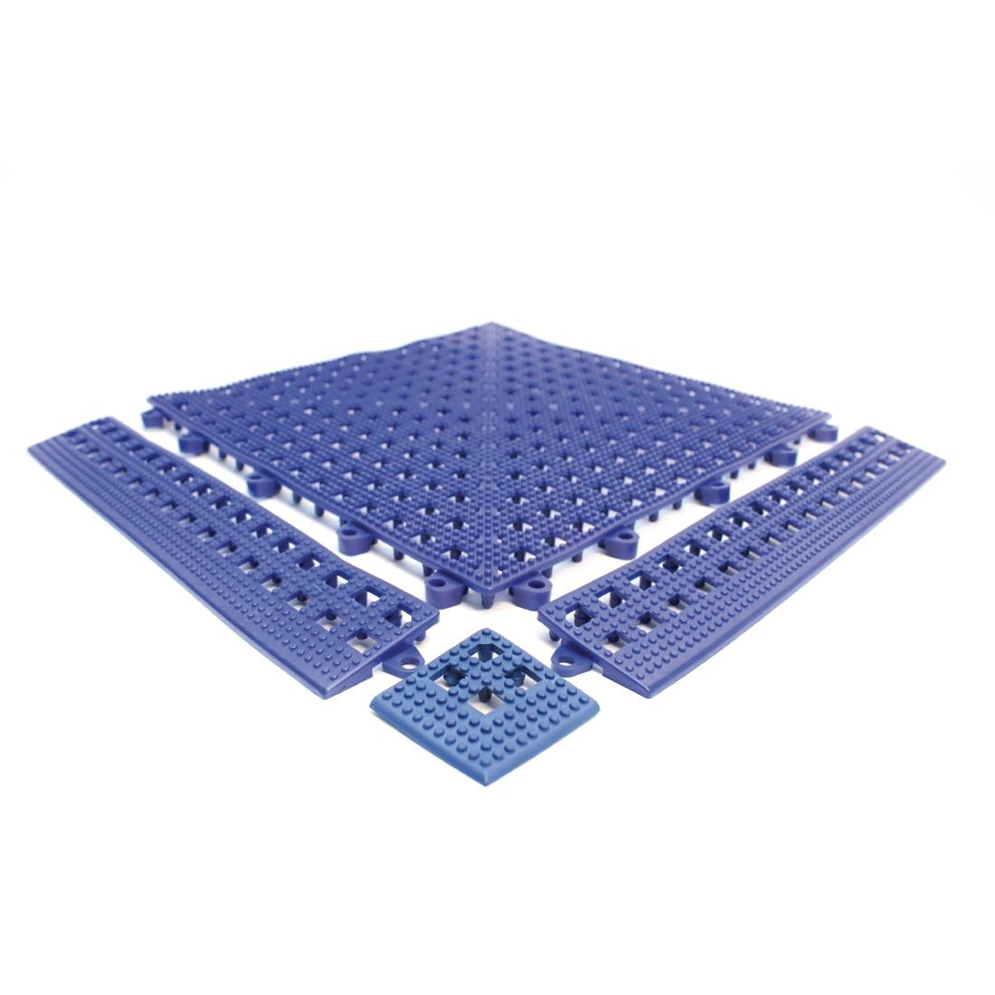 COBA Blue Female Edge Flexi-Deck Tiles (Pack of 3) JD Catering Equipment Solutions Ltd