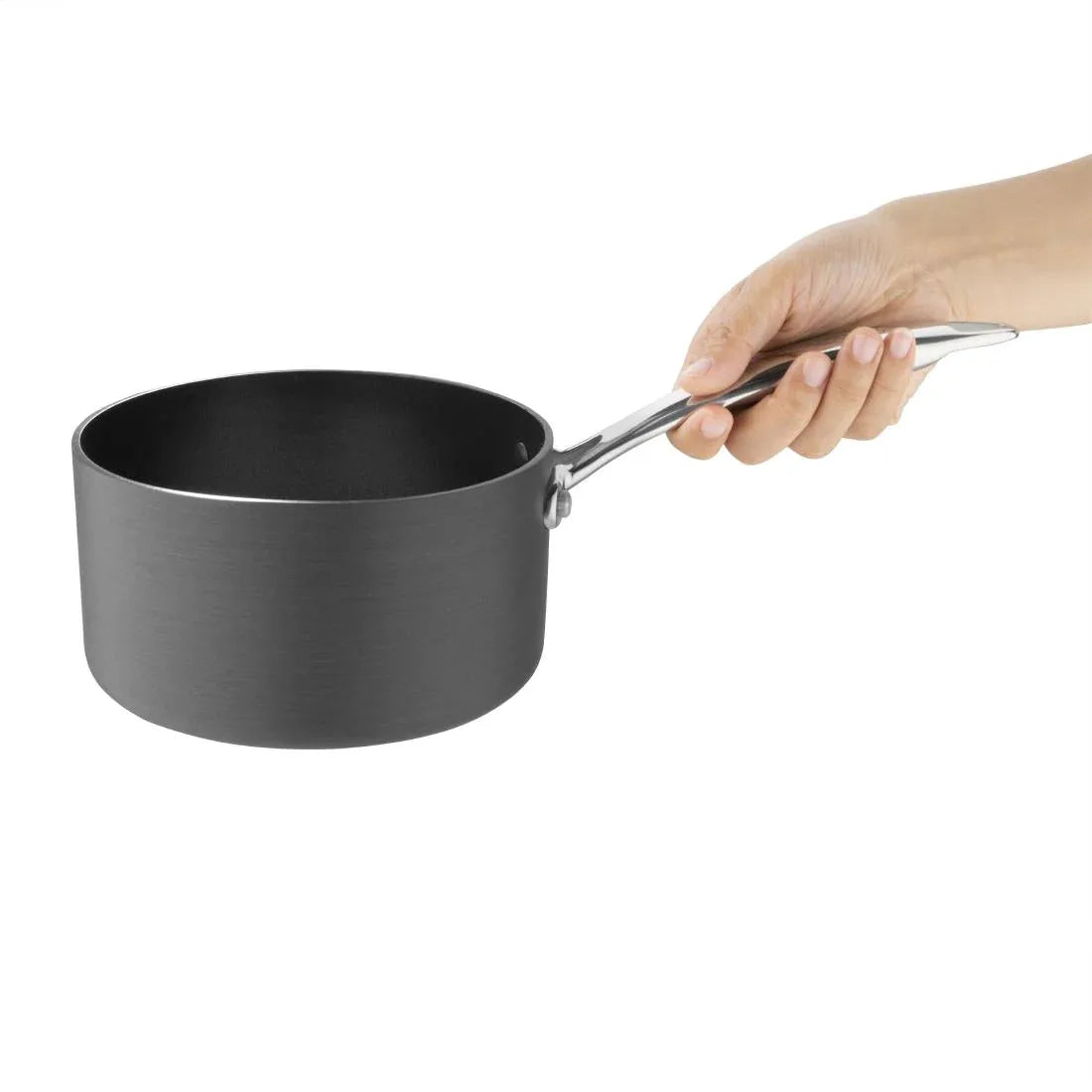 CP762 Vogue Anodised Aluminium Non Stick Sauce Pan 160mm - JD Catering Equipment Solutions Ltd