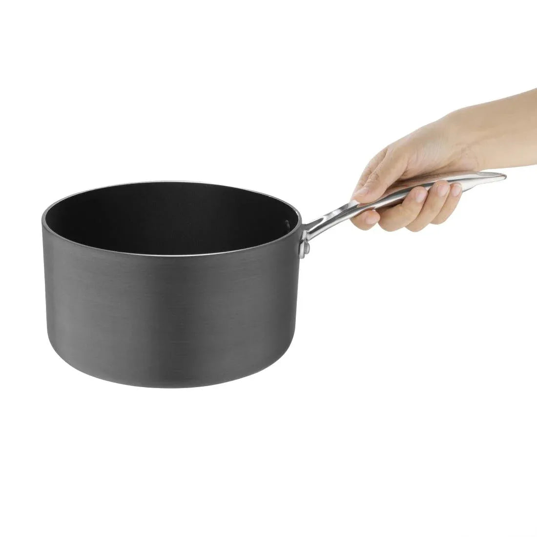 CP763 Vogue Anodised Aluminium Non Stick Sauce Pan 200mm - JD Catering Equipment Solutions Ltd