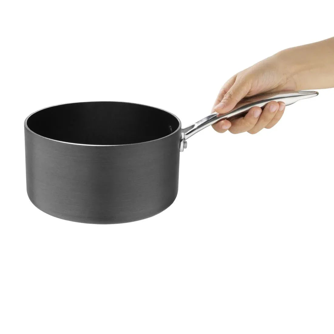 CP764 Vogue Anodised Aluminium Non Stick Sauce Pan 180mm - JD Catering Equipment Solutions Ltd