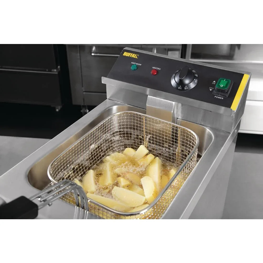 CP793 Buffalo Single Tank Single Basket Induction Fryer 3kW - JD Catering Equipment Solutions Ltd