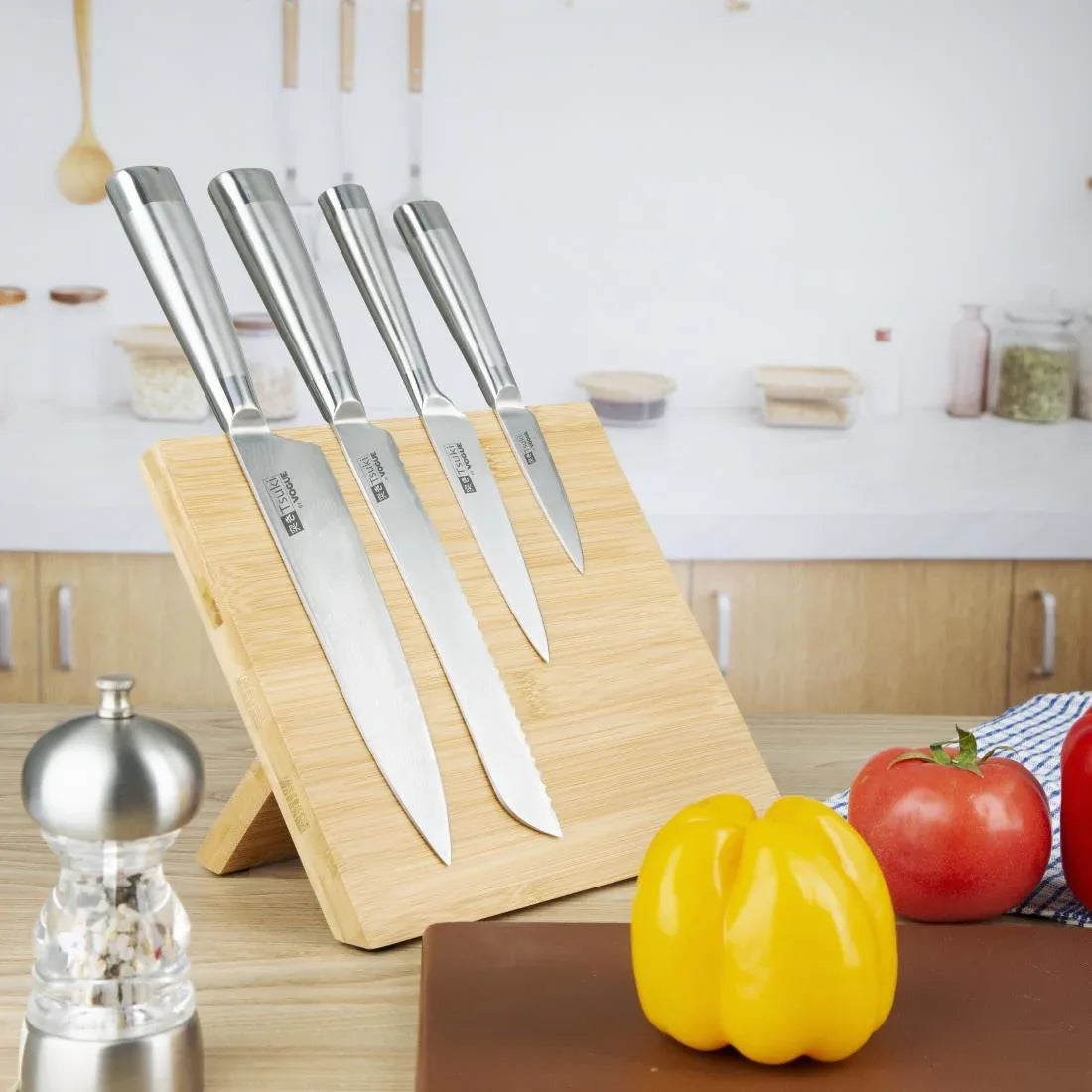CP864 Vogue Wooden Magnetic Knife Stand 245mm - JD Catering Equipment Solutions Ltd