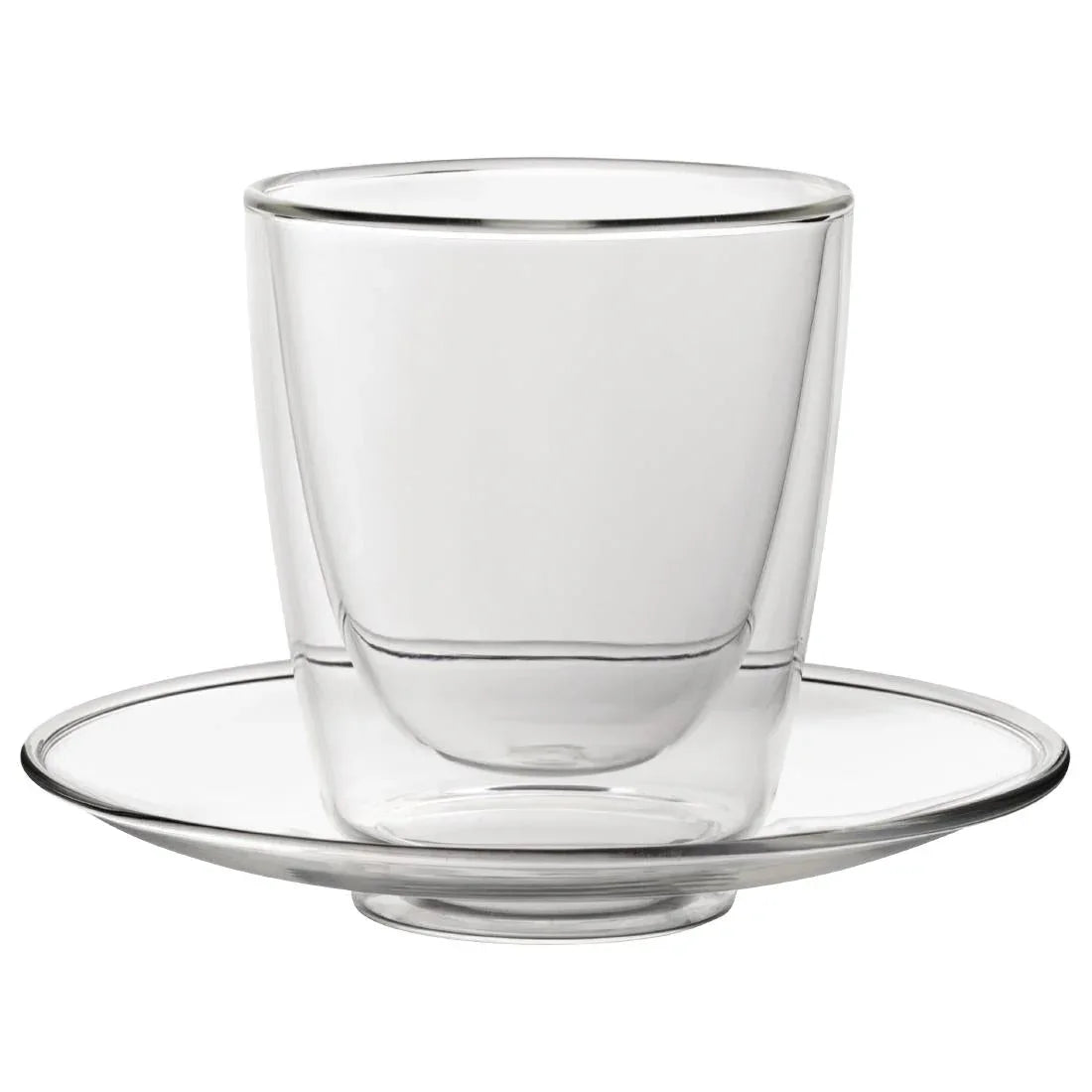 CP884 Utopia Double Walled Cappuccino Glass and Saucer 220ml (Pack of 6) - JD Catering Equipment Solutions Ltd
