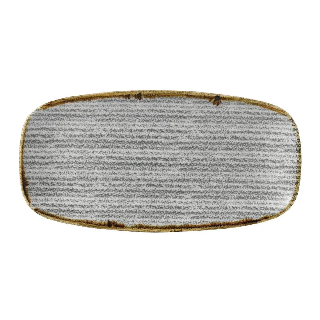 CR069 Churchill Studio Prints Homespun Rectangular Plate Stone Grey 153mm - JD Catering Equipment Solutions Ltd