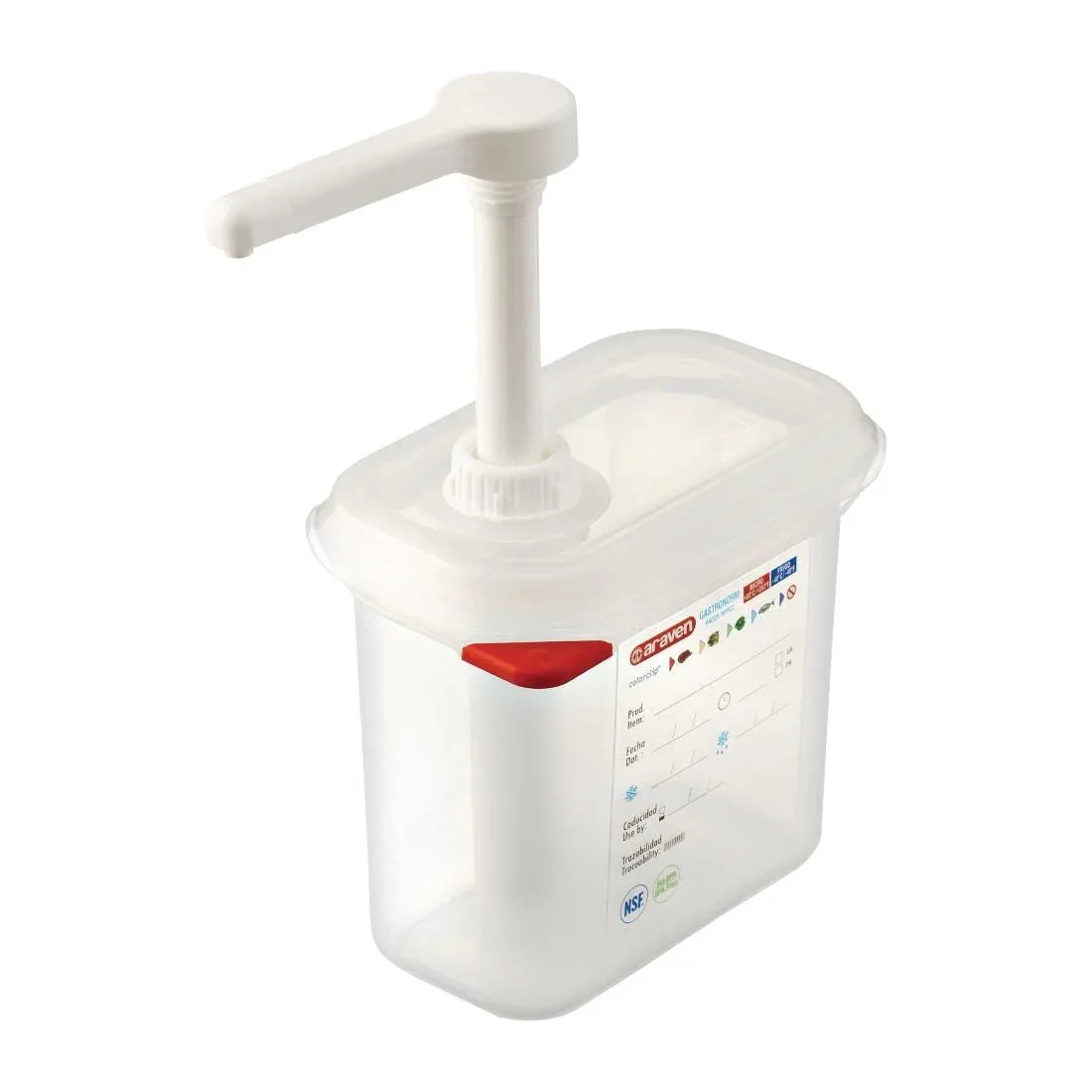 CR821 Araven Sauce Dispenser GN 1/9 Transparent 1.5Ltr - JD Catering Equipment Solutions Ltd