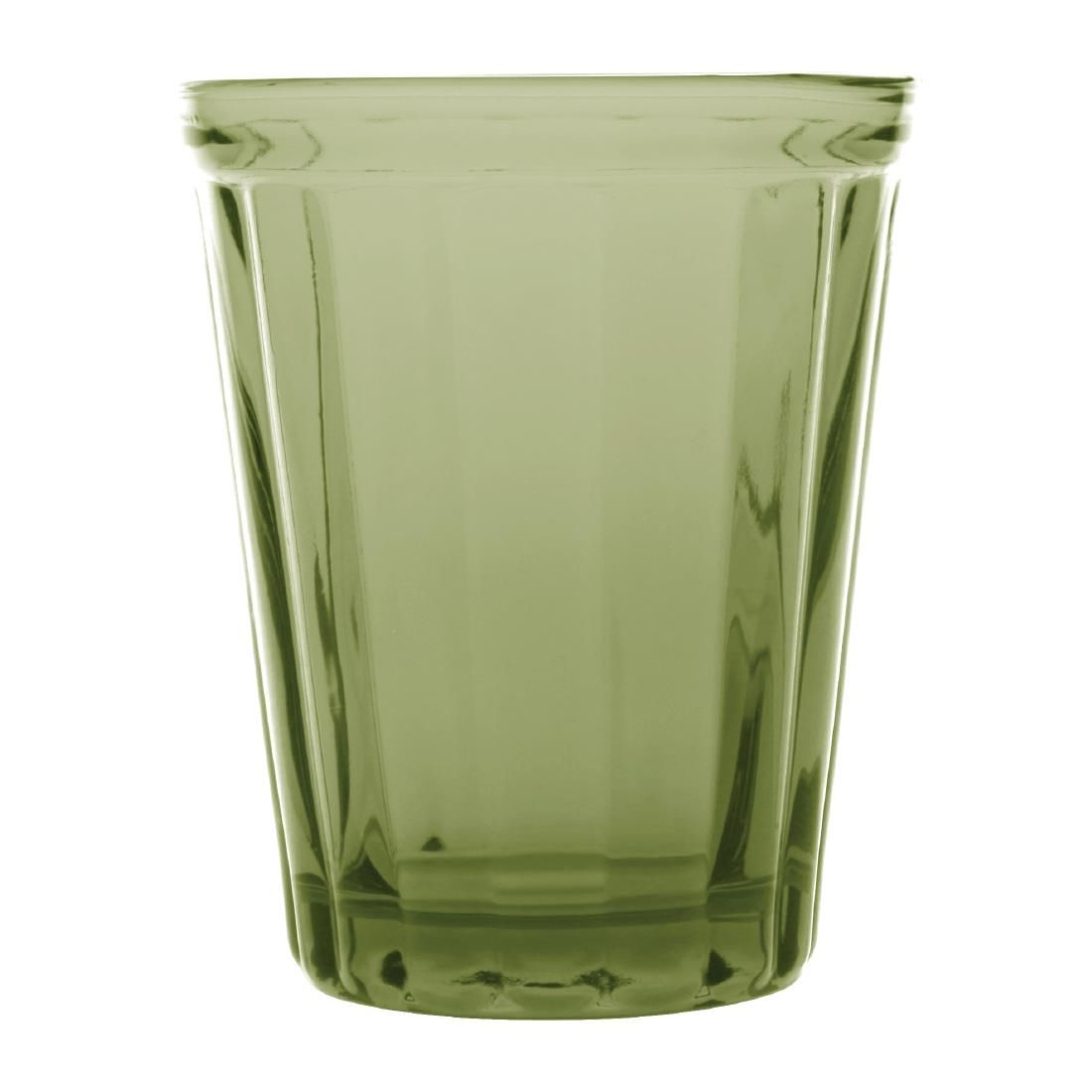 CR829 Olympia Cabot Panelled Glass Tumbler Green 260ml (Pack of 6) JD Catering Equipment Solutions Ltd