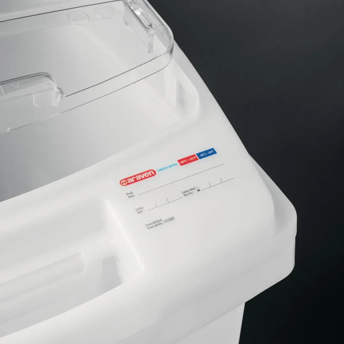 CR976 Araven Transparent Mobile Ingredient Bin 80Ltr - JD Catering Equipment Solutions Ltd