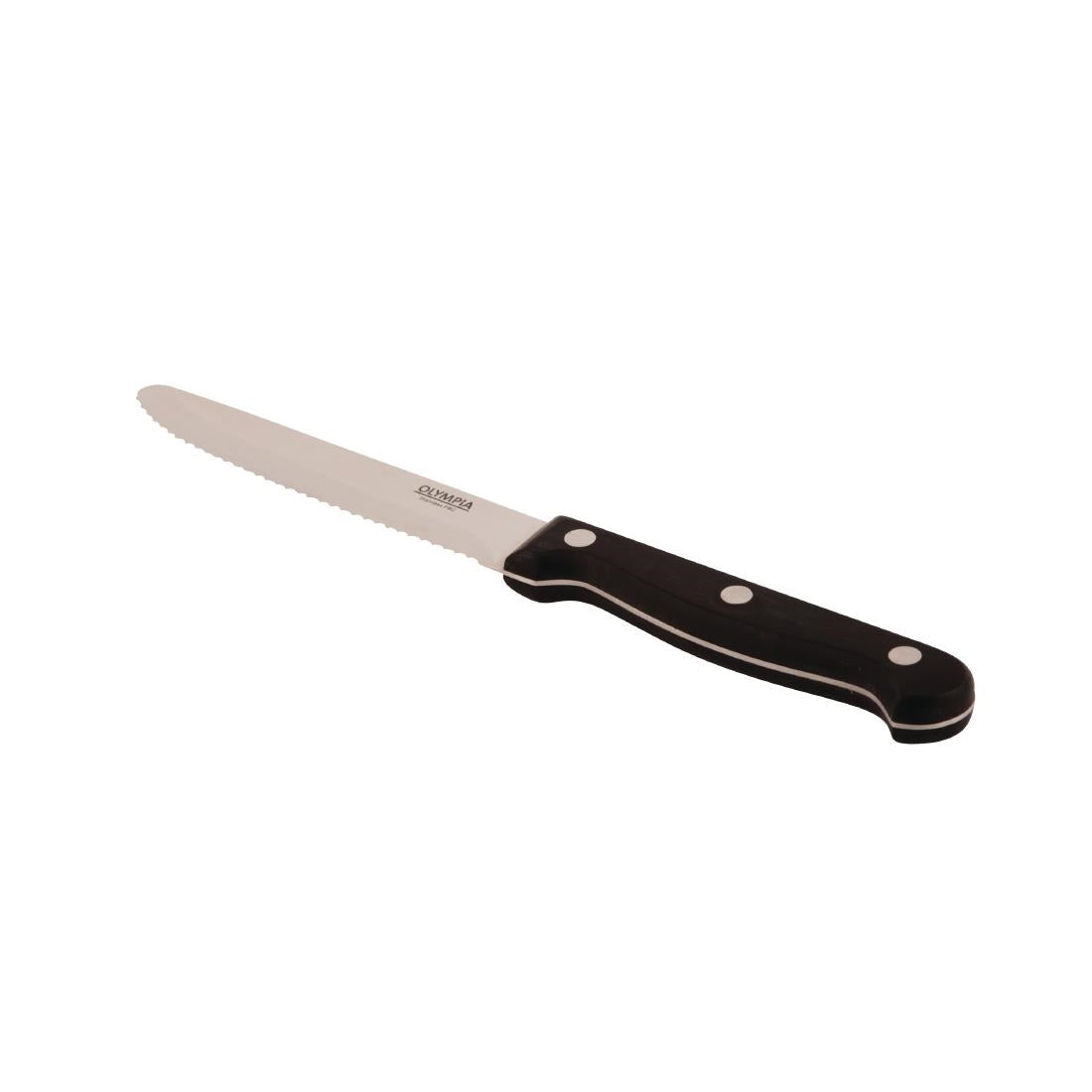 CS716 Olympia Rounded Steak Knives Black (Pack of 12) JD Catering Equipment Solutions Ltd
