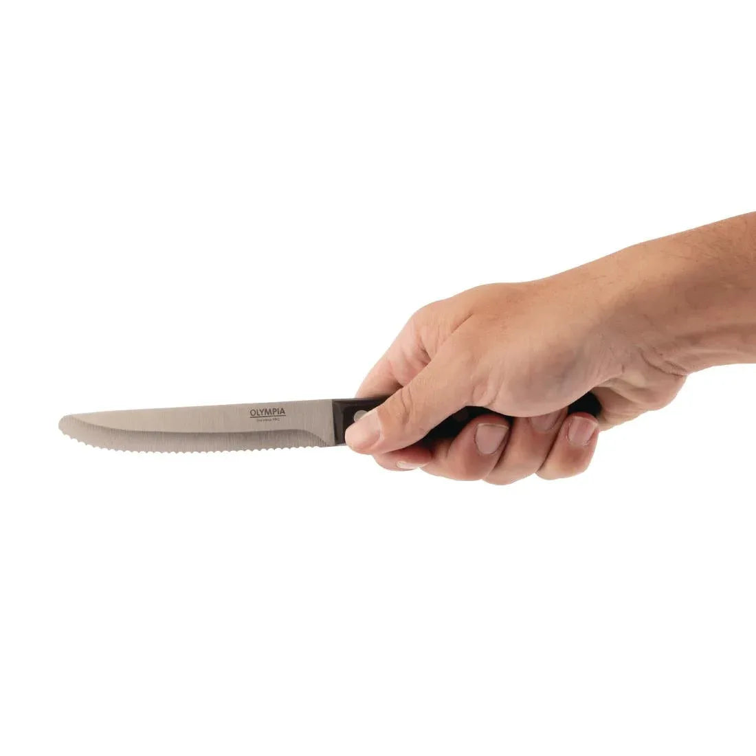 CS716 Olympia Rounded Steak Knives Black (Pack of 12) - JD Catering Equipment Solutions Ltd