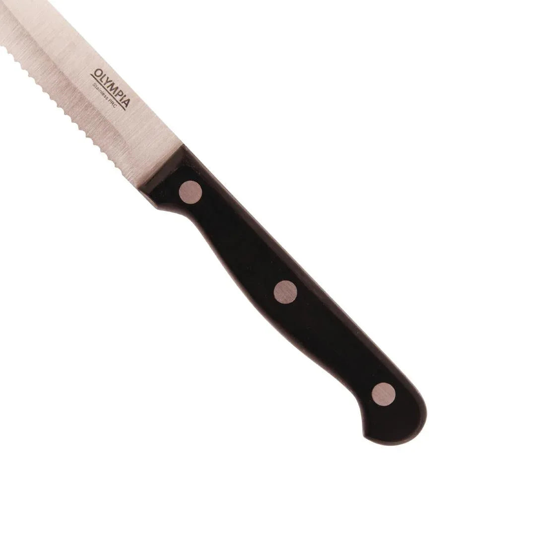 CS716 Olympia Rounded Steak Knives Black (Pack of 12) - JD Catering Equipment Solutions Ltd