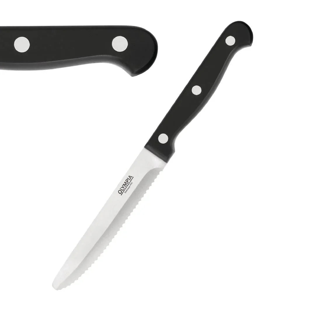 CS716 Olympia Rounded Steak Knives Black (Pack of 12) - JD Catering Equipment Solutions Ltd