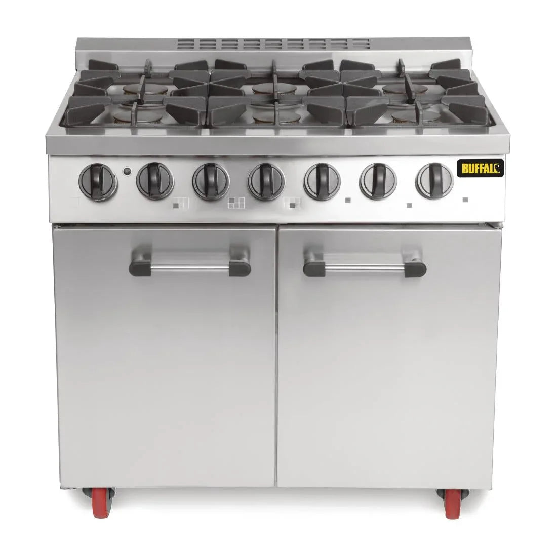 CT253 Buffalo 6 Burner Oven Range with Castors - JD Catering Equipment Solutions Ltd