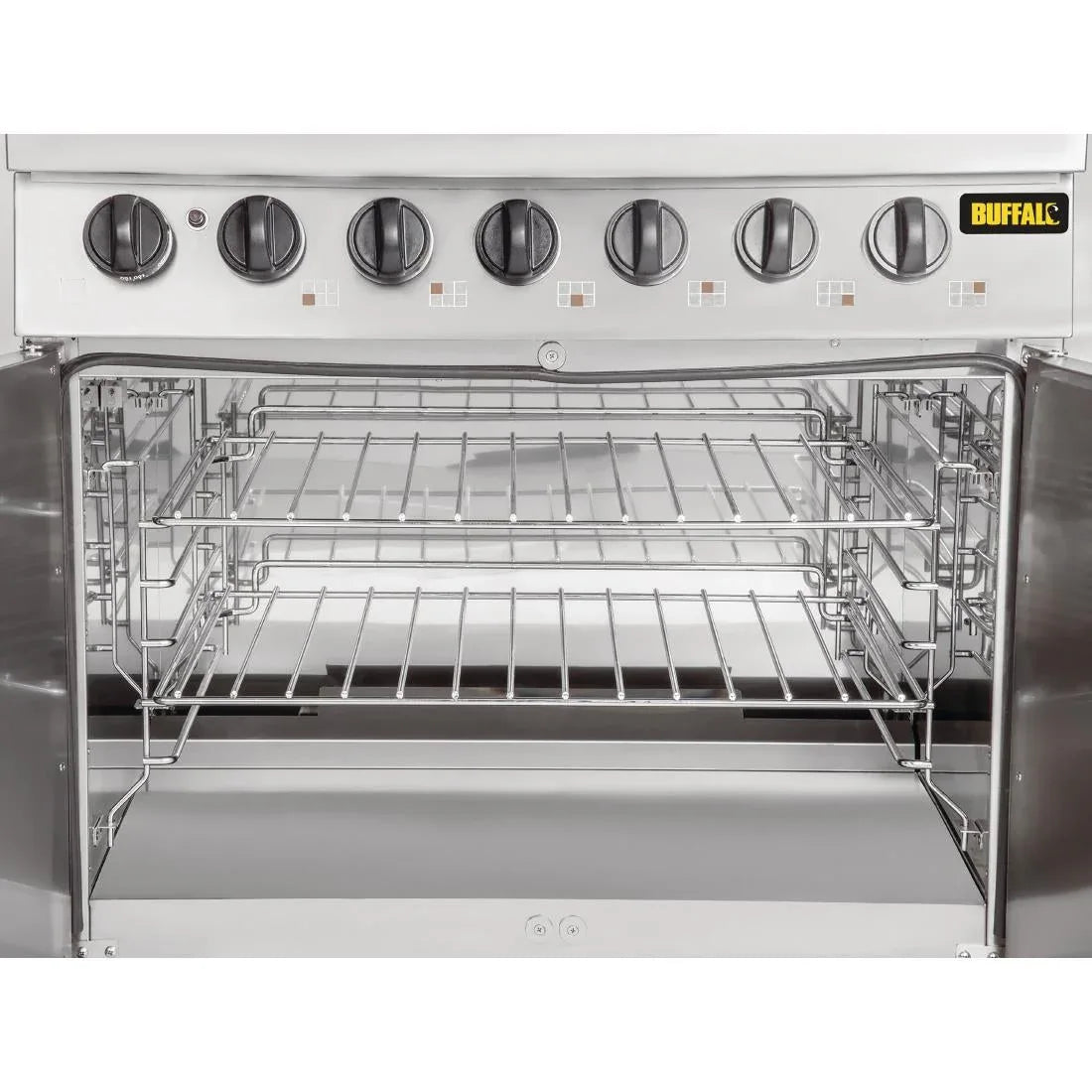 CT253 Buffalo 6 Burner Oven Range with Castors - JD Catering Equipment Solutions Ltd