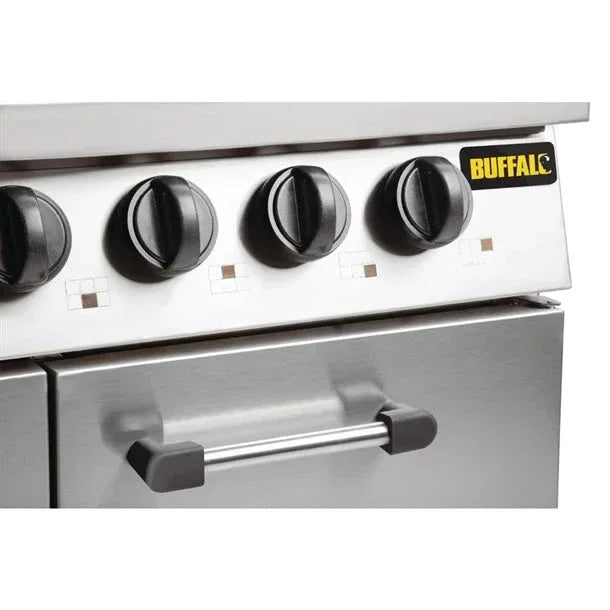 CT253 Buffalo 6 Burner Oven Range with Castors - JD Catering Equipment Solutions Ltd
