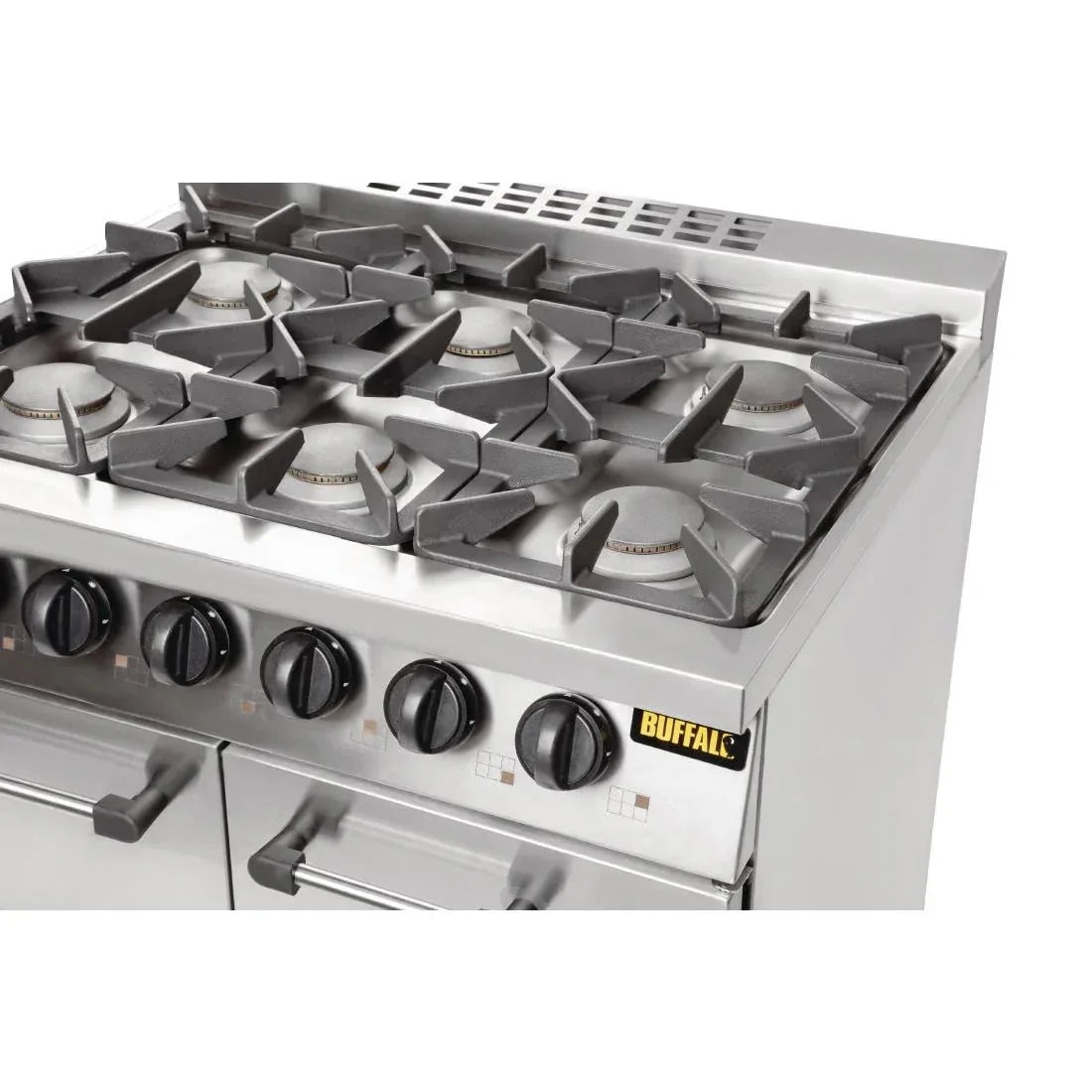 CT253 Buffalo 6 Burner Oven Range with Castors - JD Catering Equipment Solutions Ltd