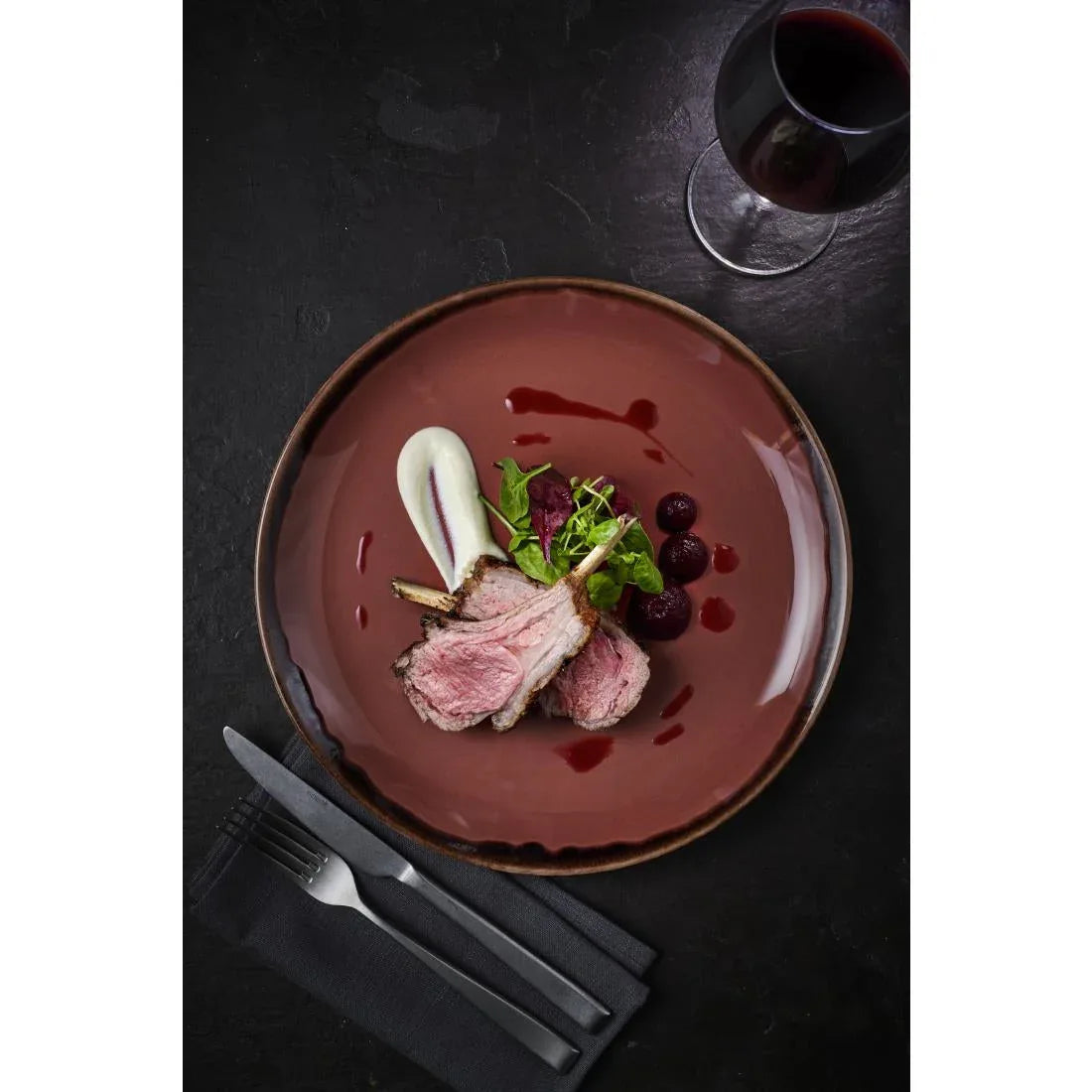 CU032 Dudson Harvest Plum Coupe Plate 8.67 inch Box 12 - JD Catering Equipment Solutions Ltd