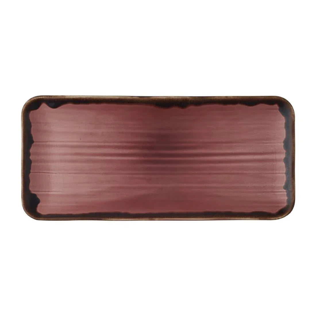 CU037 Dudson Harvest Plum Organic Coupe Rect Platter 13 3/4X6 1/4 inch Box 6 - JD Catering Equipment Solutions Ltd