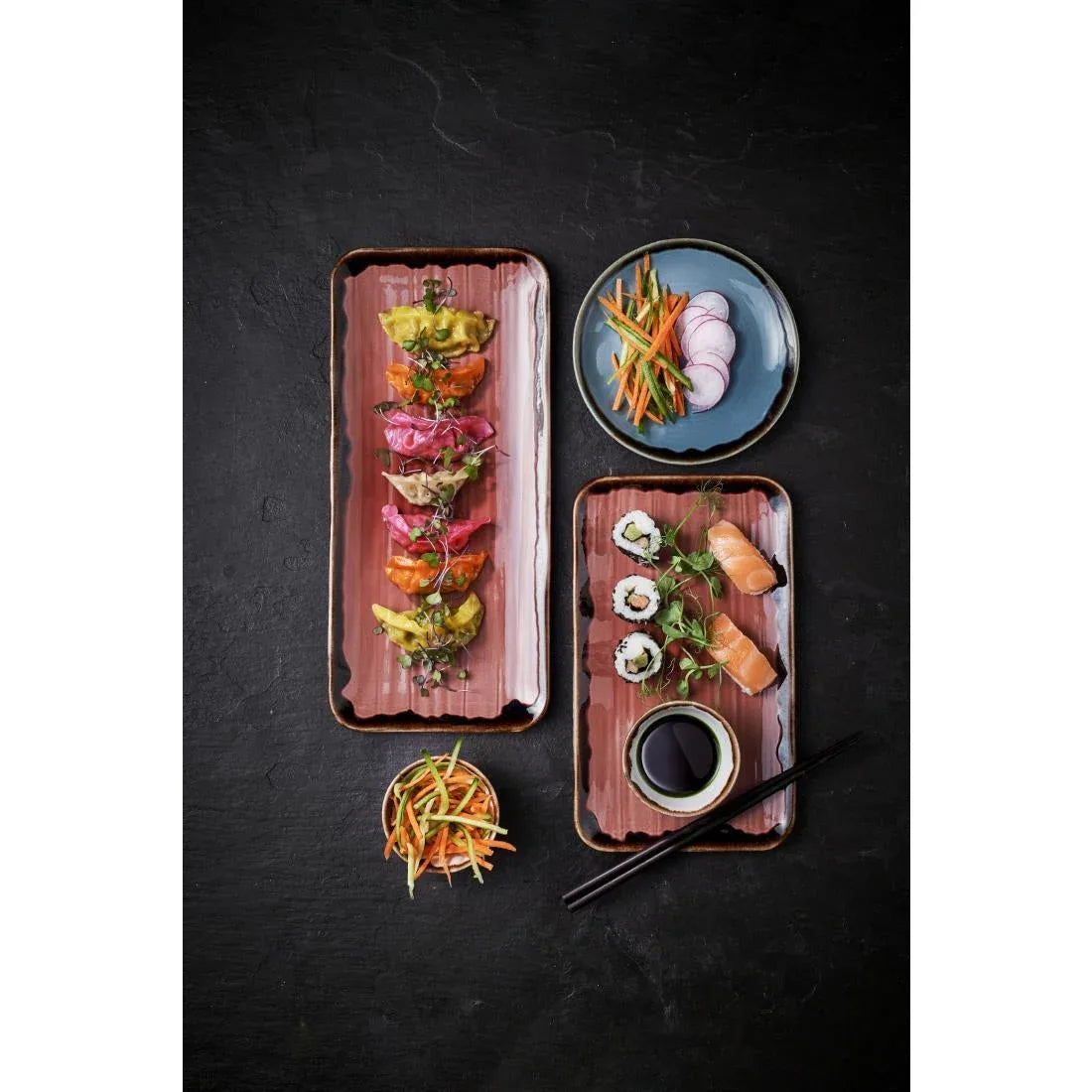 CU037 Dudson Harvest Plum Organic Coupe Rect Platter 13 3/4X6 1/4 inch Box 6 - JD Catering Equipment Solutions Ltd