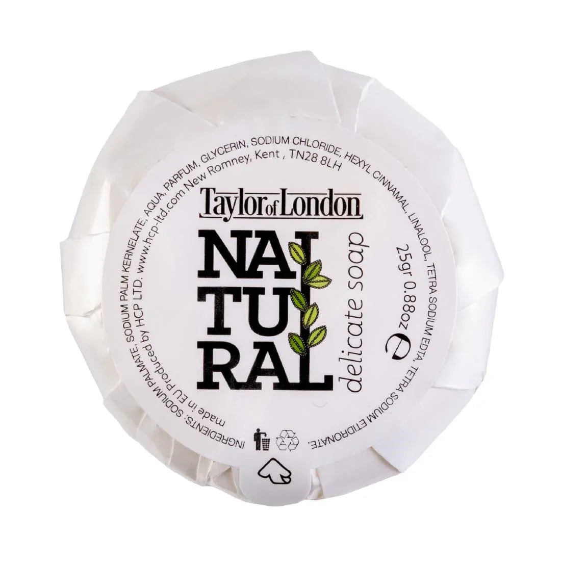 CU221 Taylor of London 90% Natural Pleated Soap 25g (Pack of 100) - JD Catering Equipment Solutions Ltd