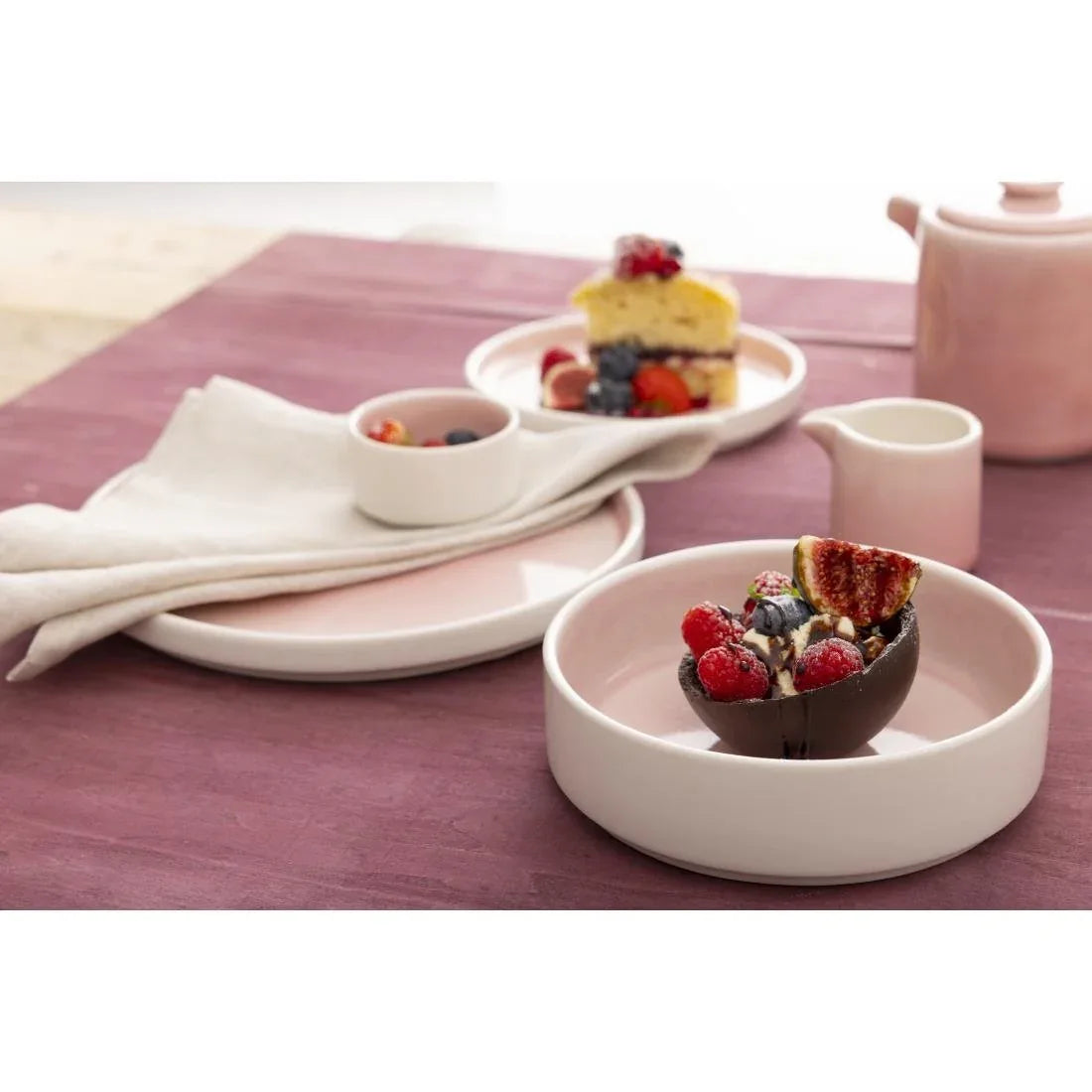 CU457 Olympia Fondant Tea Pot Pink - 450ml 15.2fl oz (Box 2) - JD Catering Equipment Solutions Ltd