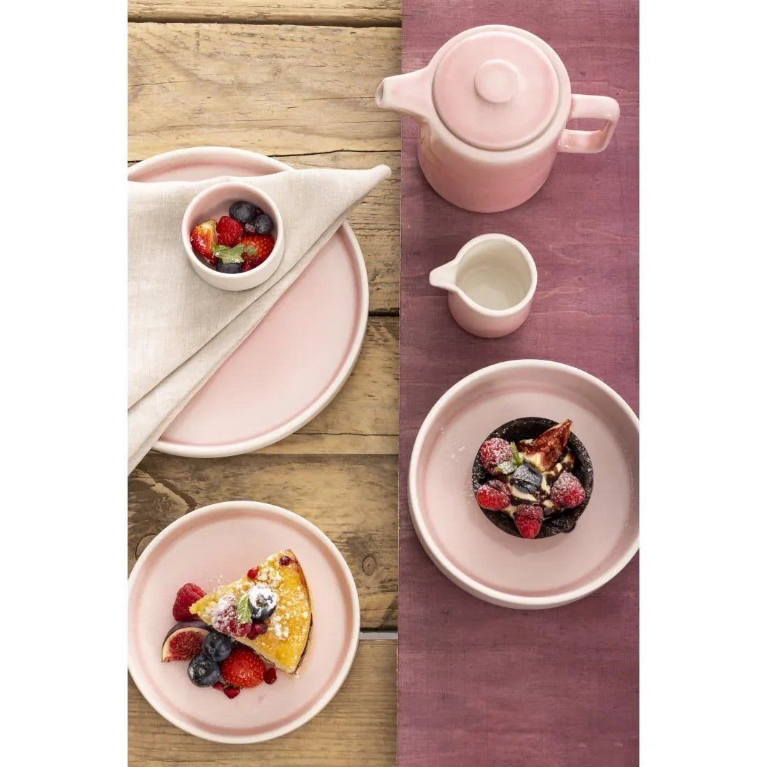 CU457 Olympia Fondant Tea Pot Pink - 450ml 15.2fl oz (Box 2) - JD Catering Equipment Solutions Ltd