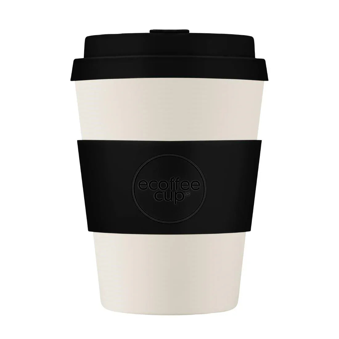 CU491 ecoffee cup Reusable Coffee Cup Black Nature Black/White 12oz - JD Catering Equipment Solutions Ltd