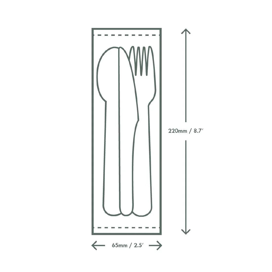 CU545 Vegware Compostable Paper Cutlery Kit 4in1 (Case of 250) - JD Catering Equipment Solutions Ltd