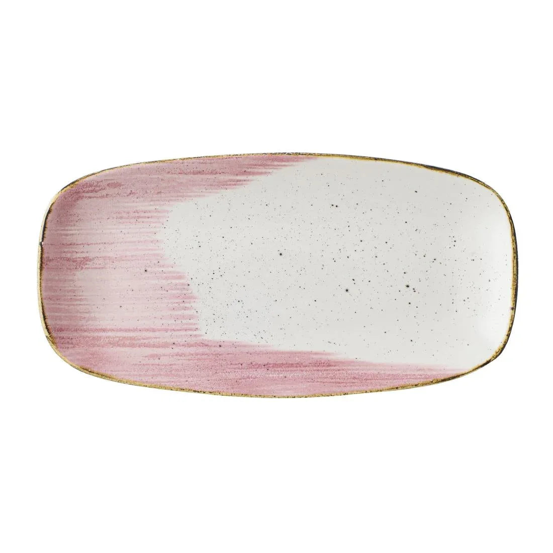 CU650 Churchill Stonecast Accents Petal Pink Chefs Oblong Plate 287 x 152mm (Pack of 12) - JD Catering Equipment Solutions Ltd