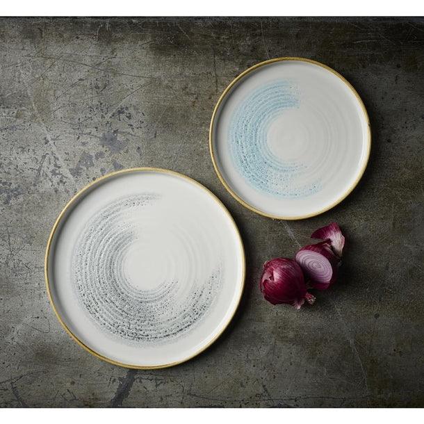 CU662 Churchill Homespun Accents Jasper Grey Walled Plate 260mm (Pack of 6) - JD Catering Equipment Solutions Ltd