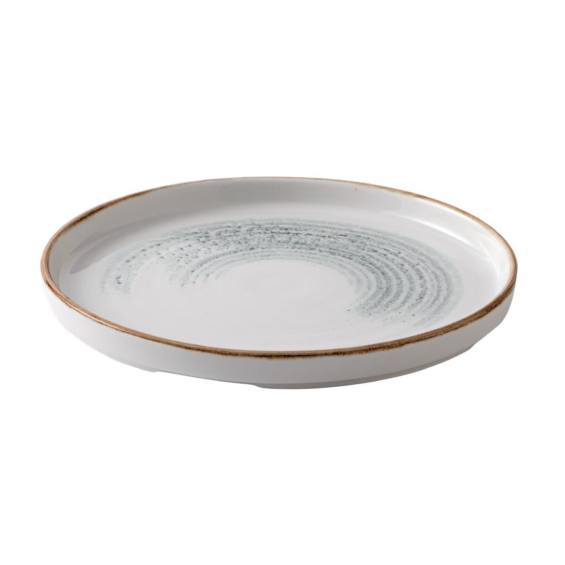 CU663 Churchill Homespun Accents Jasper Grey Walled Plate 220mm (Pack of 6) JD Catering Equipment Solutions Ltd