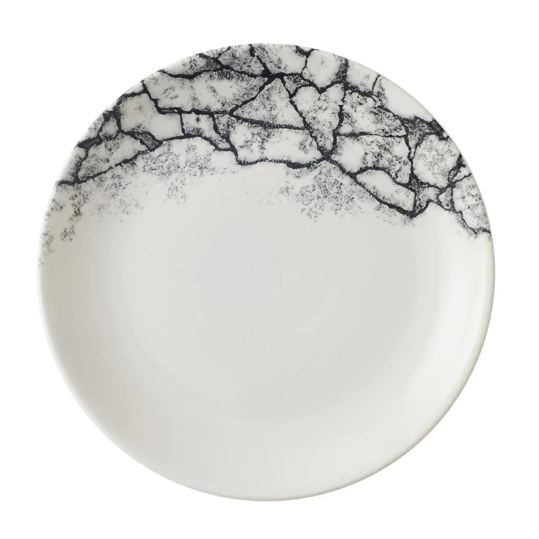 CU667 Churchill Kintsugi Accents Quartz Black Evolve Coupe Plate 165mm (Pack of 12) - JD Catering Equipment Solutions Ltd
