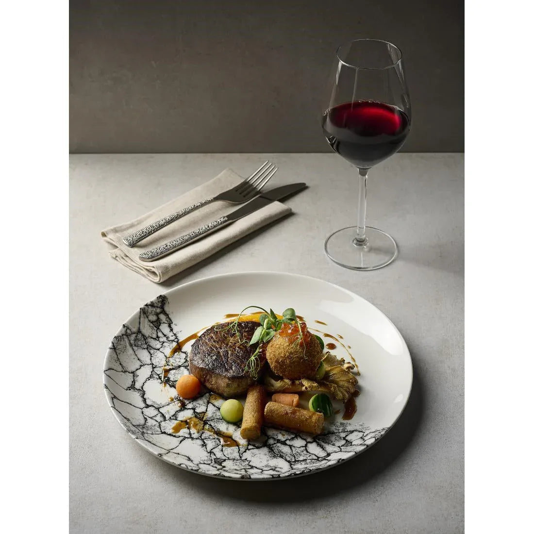 CU668 Churchill Kintsugi Accents Quartz Black Evolve Coupe Bowl 248mm (Pack of 12) - JD Catering Equipment Solutions Ltd