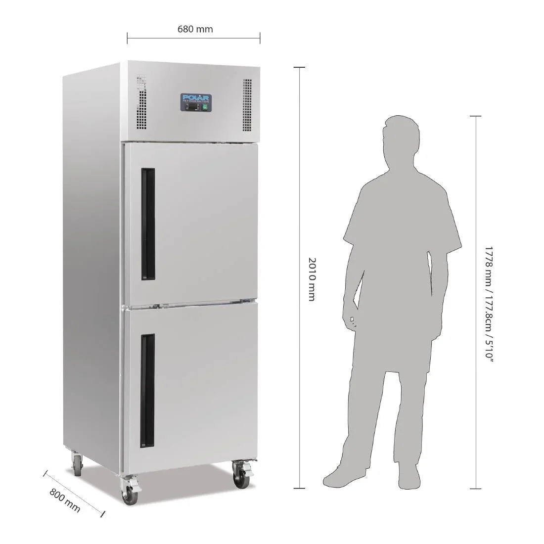 CW194 Polar G-Series Upright Stable Door Gastro Freezer 600Ltr - JD Catering Equipment Solutions Ltd