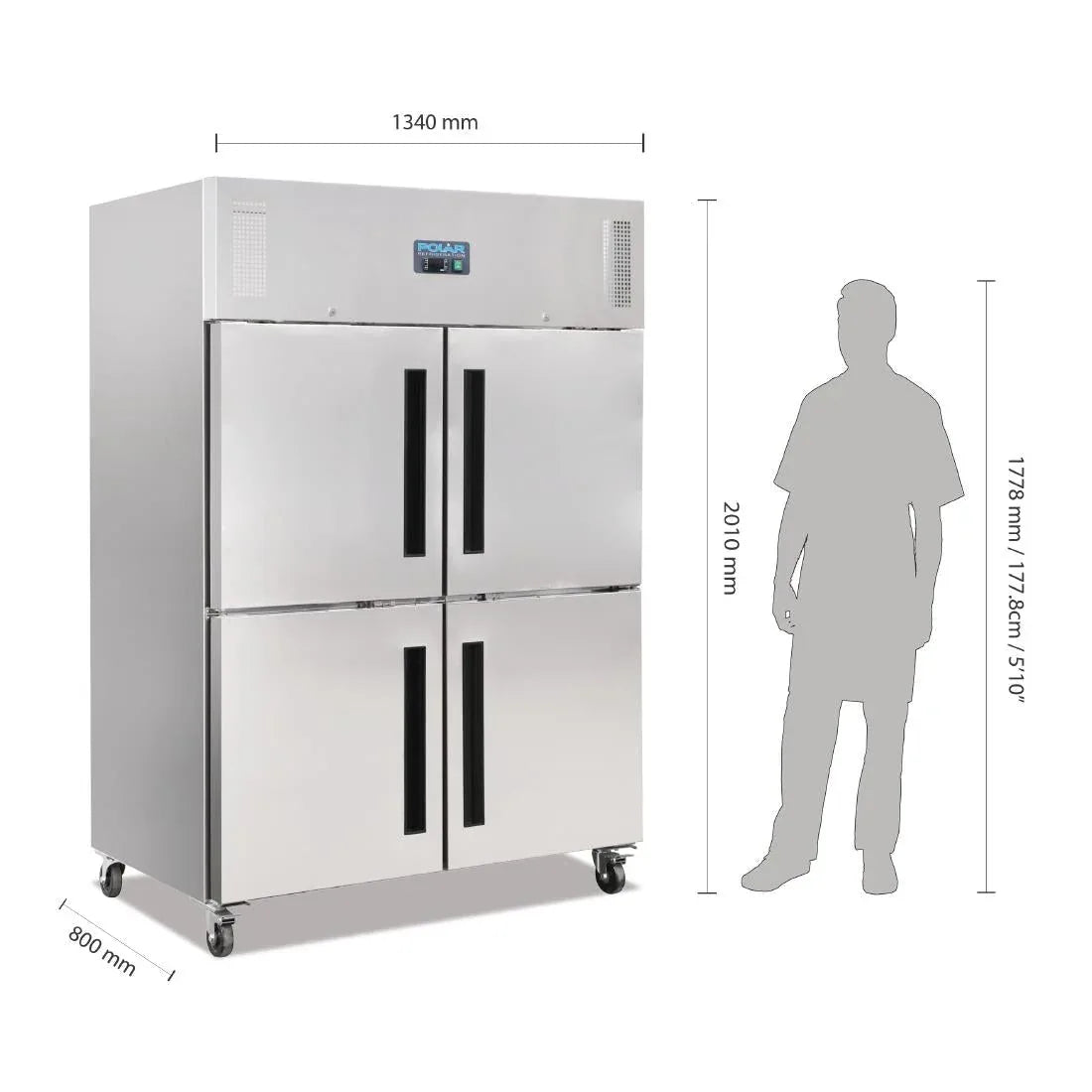 CW196 Polar G-Series Upright Double Stable Door Gastro Freezer 1200Ltr - JD Catering Equipment Solutions Ltd