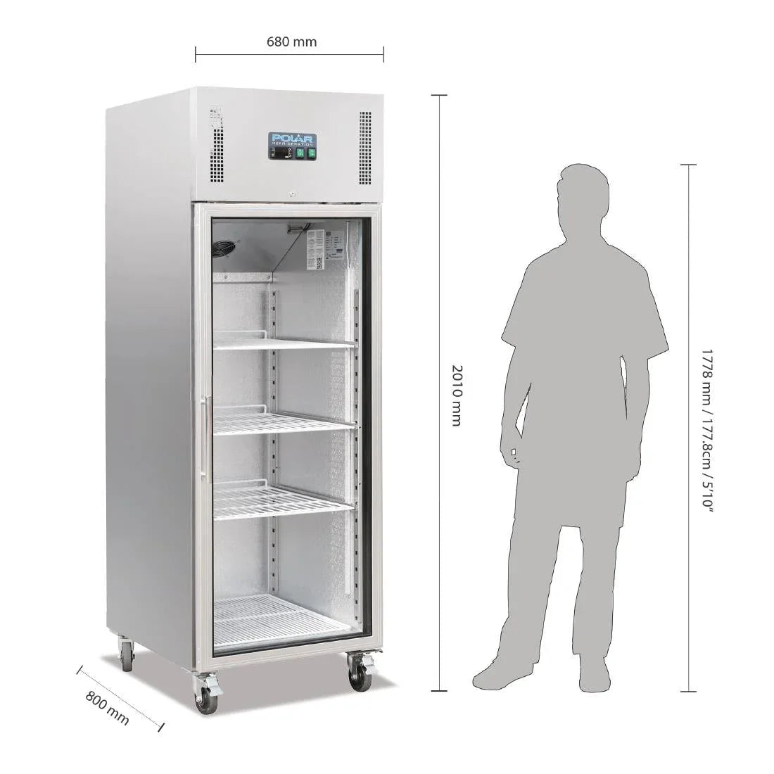CW197 Polar G-Series Upright Gastro Display Fridge 600Ltr - JD Catering Equipment Solutions Ltd